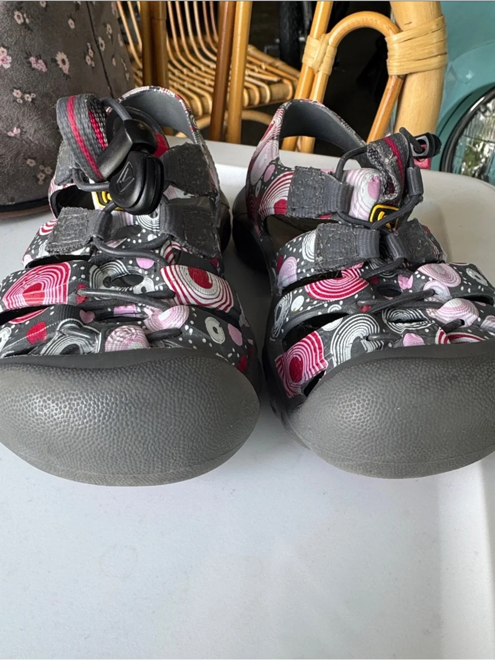 Keen Kids Closed-Toe Water Sandals in Pink, Gray & Black size 10